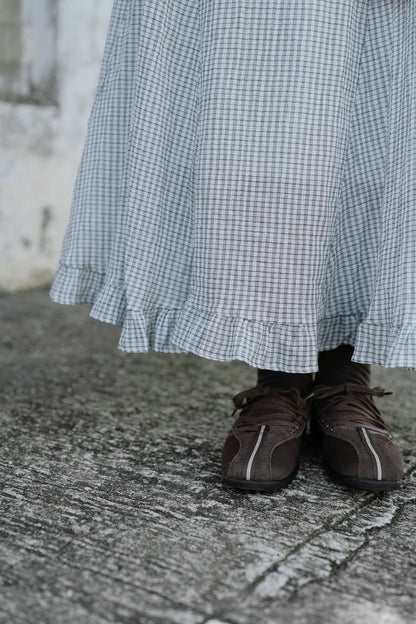 CB132 PLAID RUFFLE SKIRT