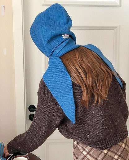 MZ921 CABLE HOODED SCARF