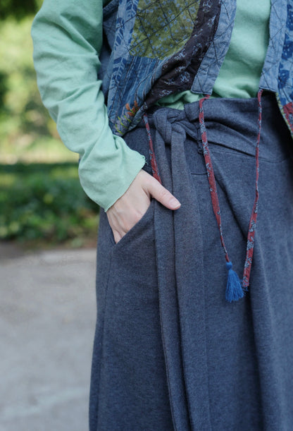 MZ858 WRAPPED STRAIGHT SKIRT