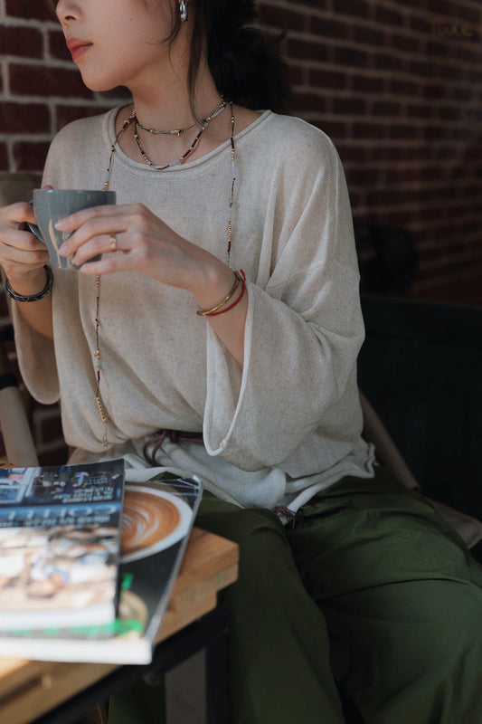 MZ816 ROUND NECK KNIT TOP
