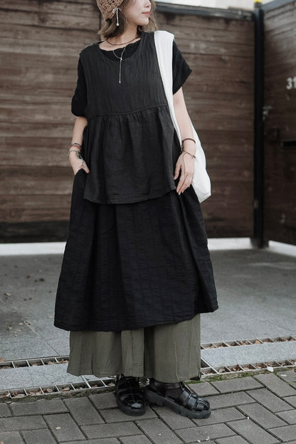 CB144 2WAY CRINKLE DOBBY DRESS