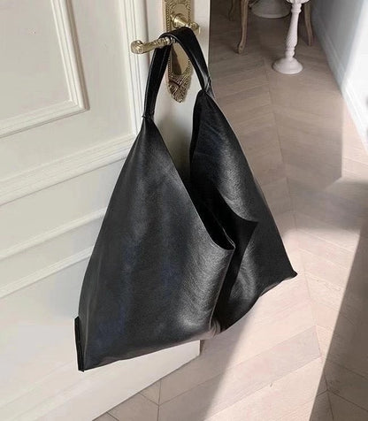 MZ838 ITALIAN LEATHER LARGE TOTE BAG / 2 COLORS