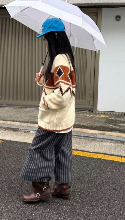 MZ930 SUEDE STRIPED PANTS