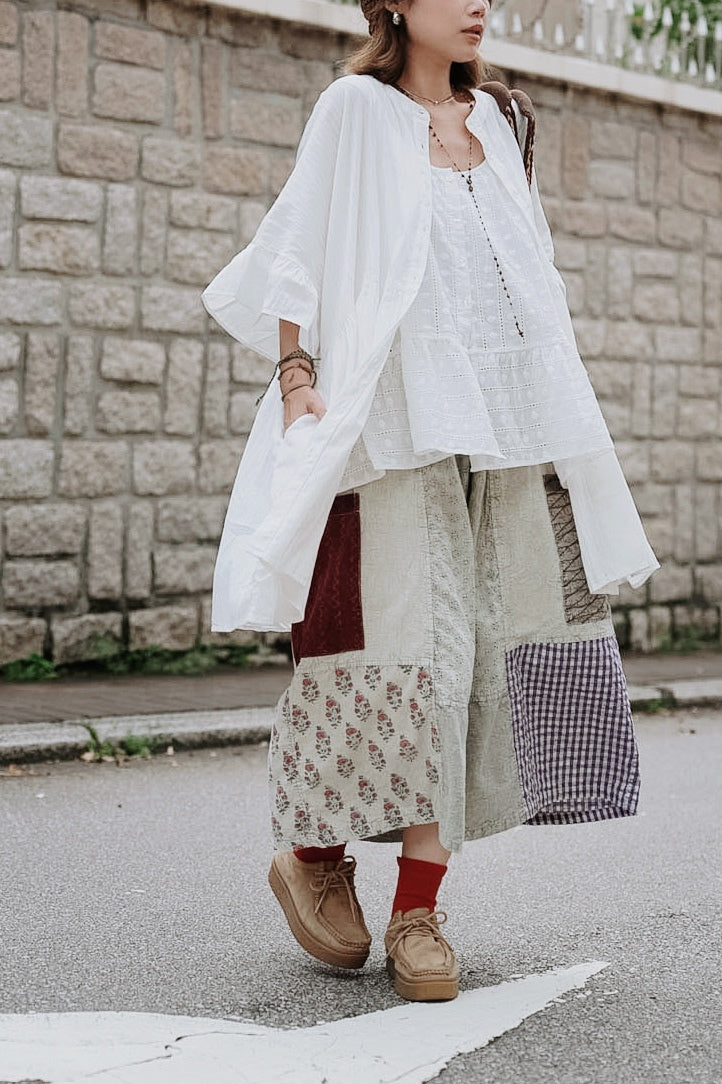 MB035 EMBROIDERED PATCHWORK SKIRT