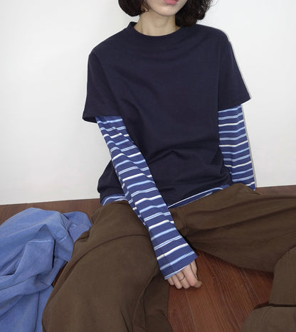 MZ979 LAYERED SLEEVE TEE