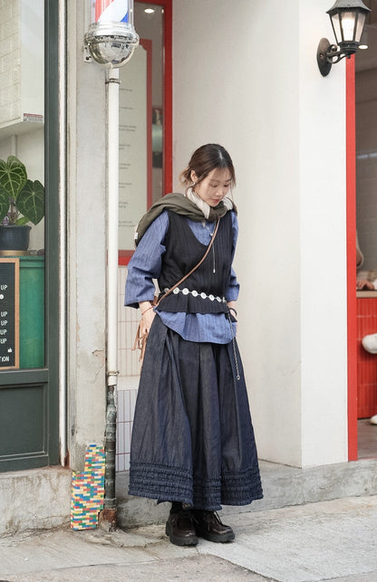 MZ967 RUFFLE COLLAR DOBBY BLOUSE