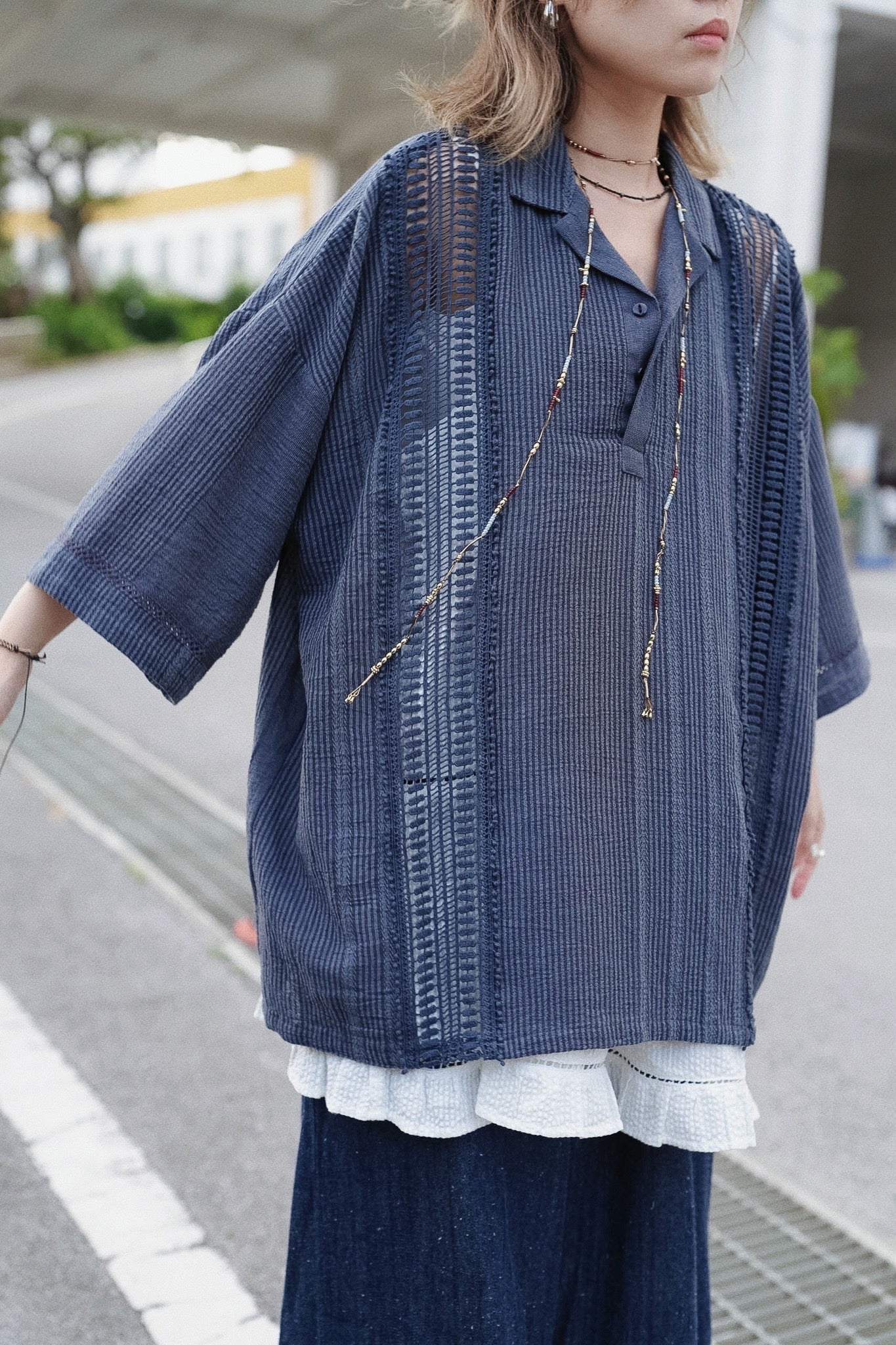 NA471 INDIAN WOVEN LACE PULLOVER