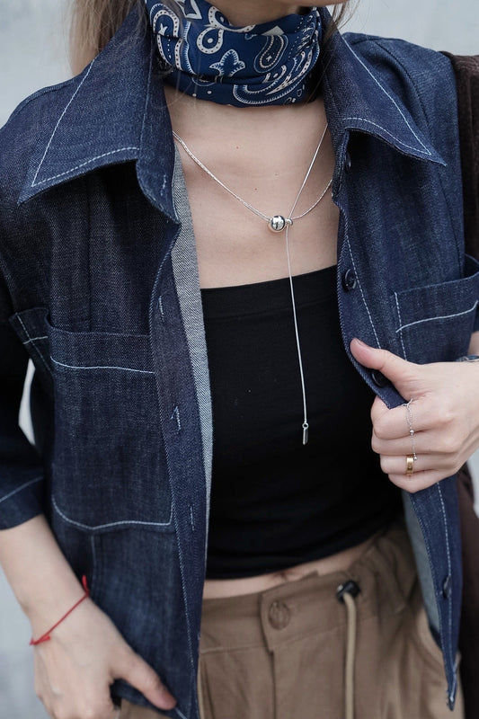 MZ964 SILVER BALL LAYERING NECKLACE