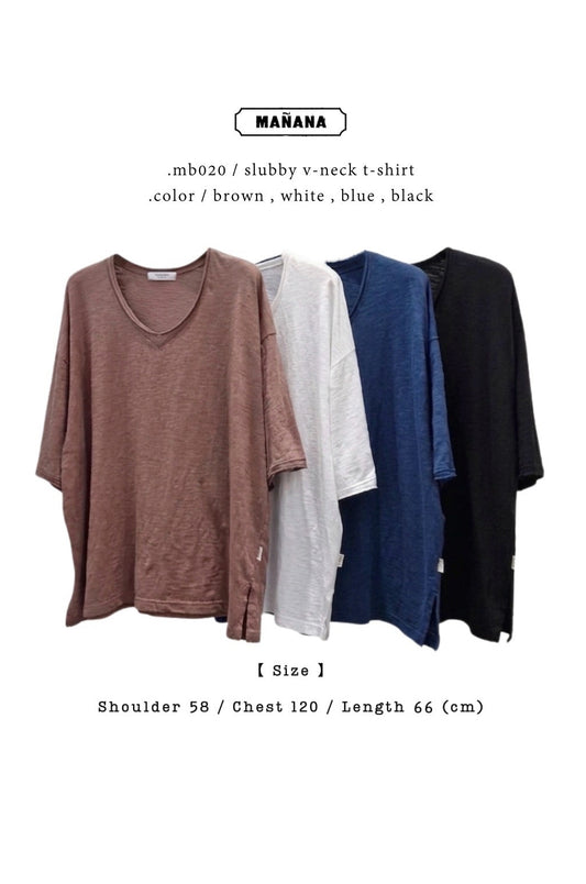 MB020 SLUBBY V-NECK T-SHIRT【 2件減-$20, 4件減-$50 】