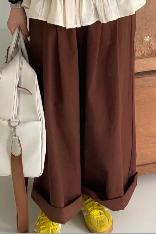 MZ540 ELASTIC WAIST WIDE LEG PANTS