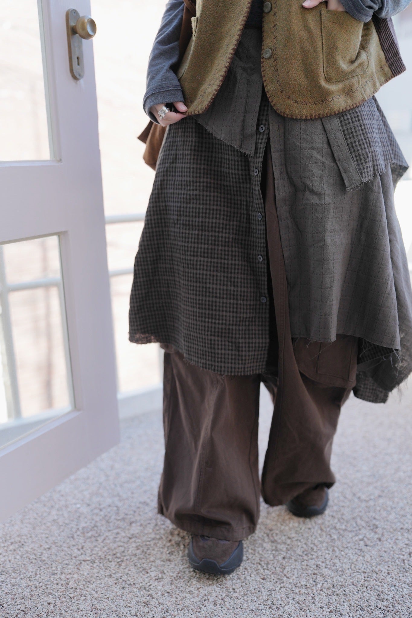 MZ935 LAYERING MINI PLAID SKIRT