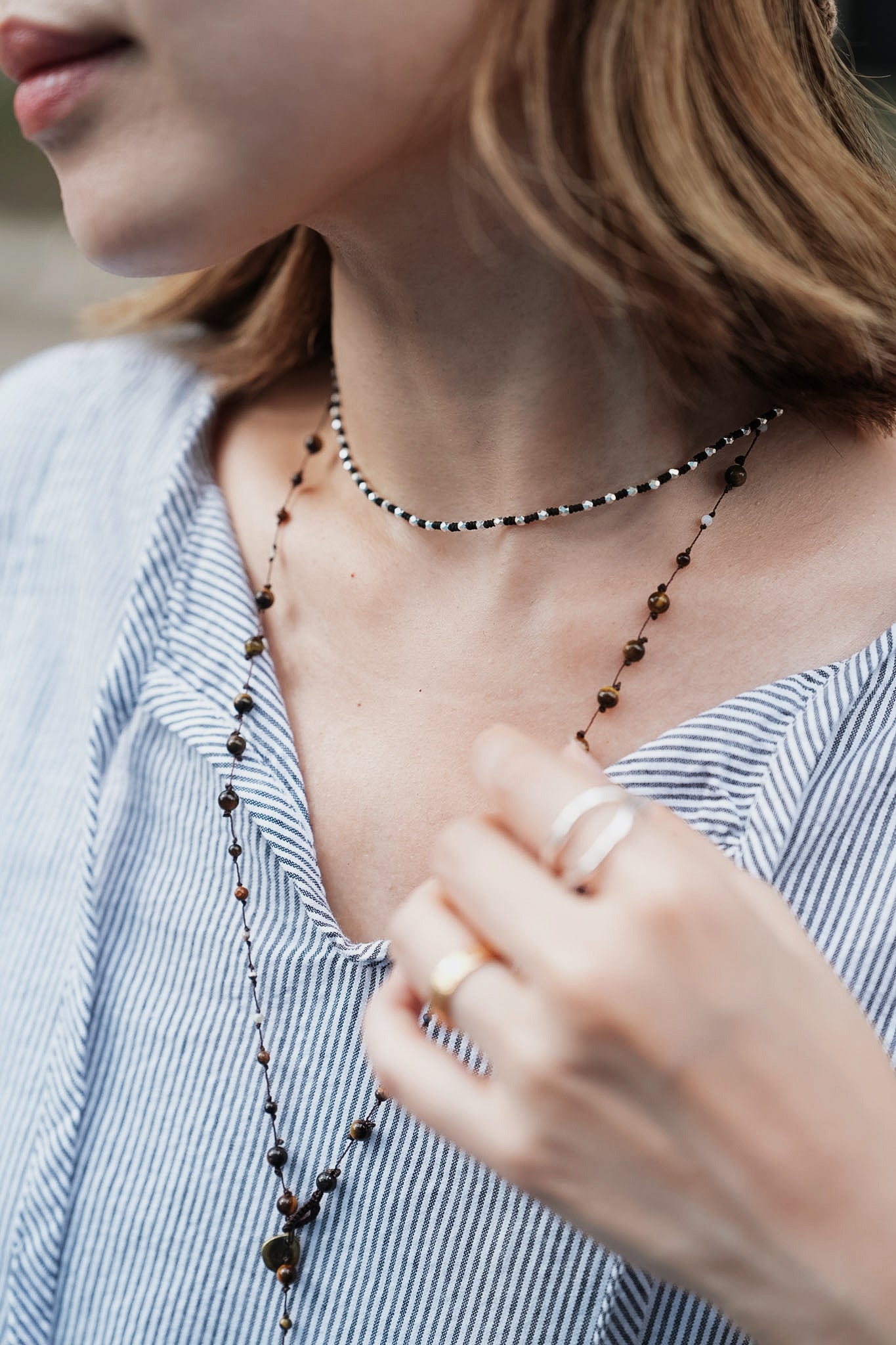 MB028 SILVER 925 BLACK CHOKER 〔 L'Heure Bleue 〕