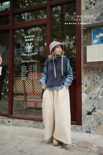 MZ593 CABLE-KNIT VEST TOP