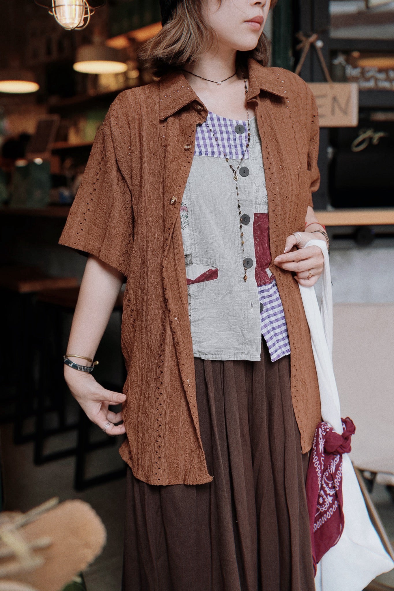 MB036 EMBROIDERED LACE SHIRT