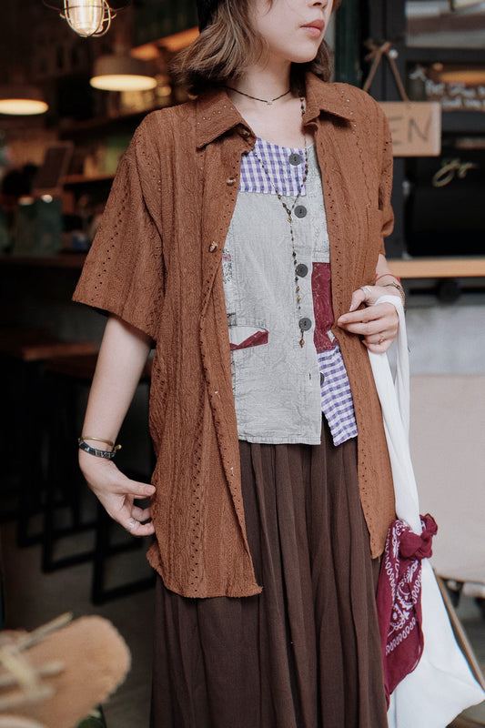 MB036 EMBROIDERED LACE SHIRT