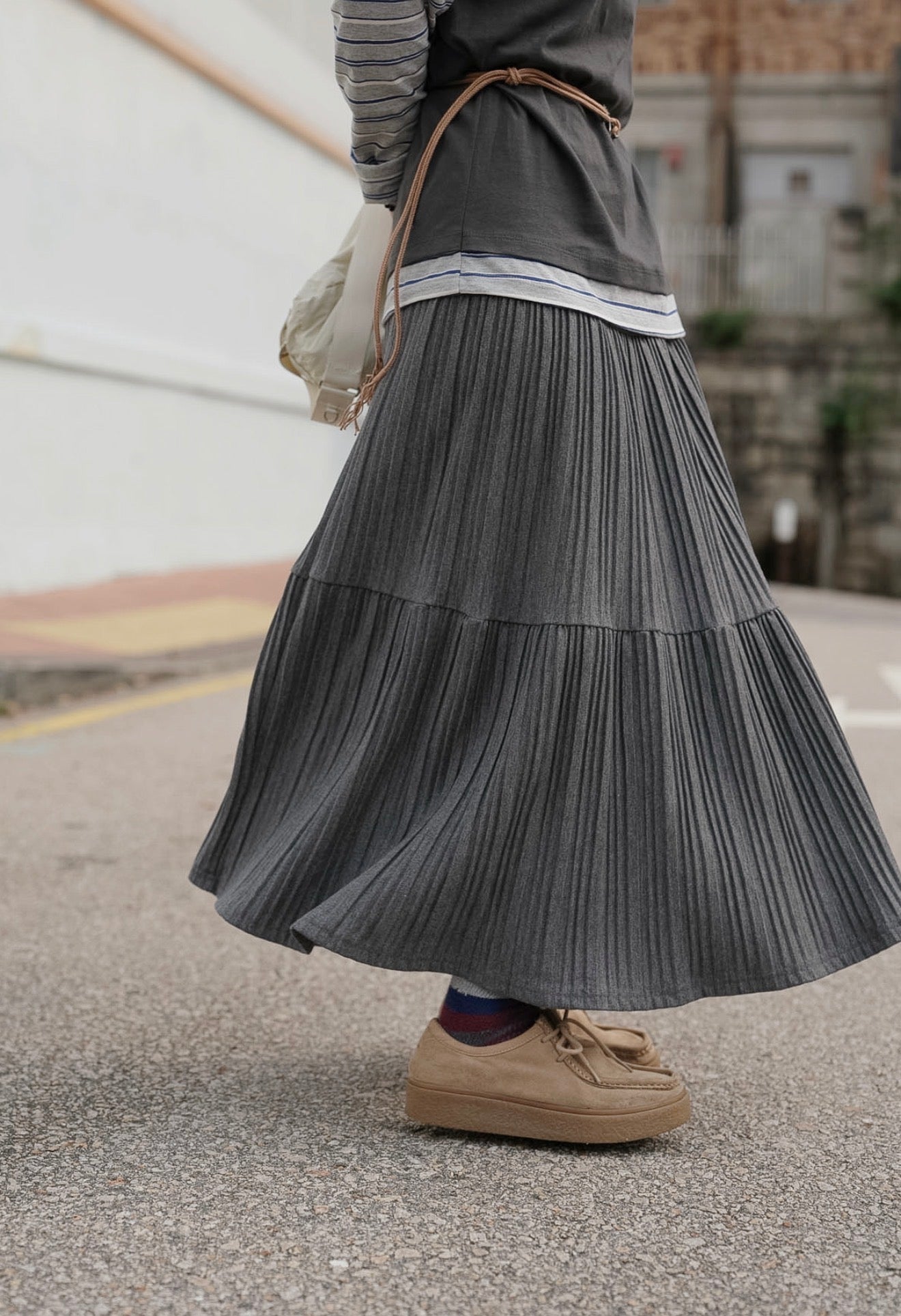 MZ971 PLEATED KNIT SKIRT