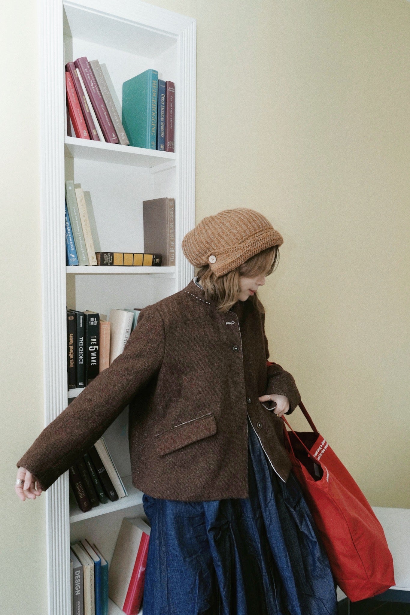 MZ928 DESIGNED STITCH WOOL COAT