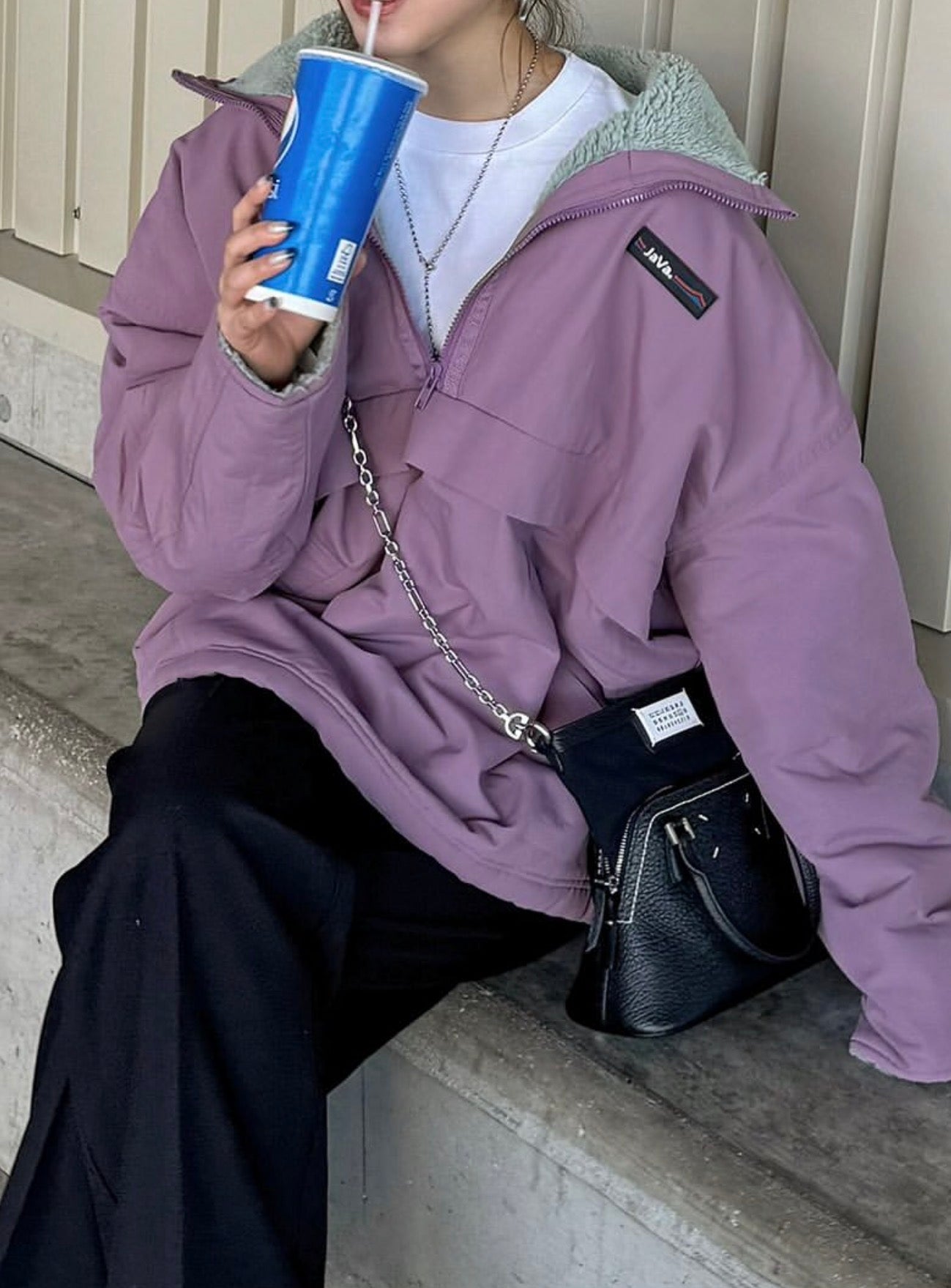 NA460 REVERSIBLE HALF ZIP BOA BLOUSON