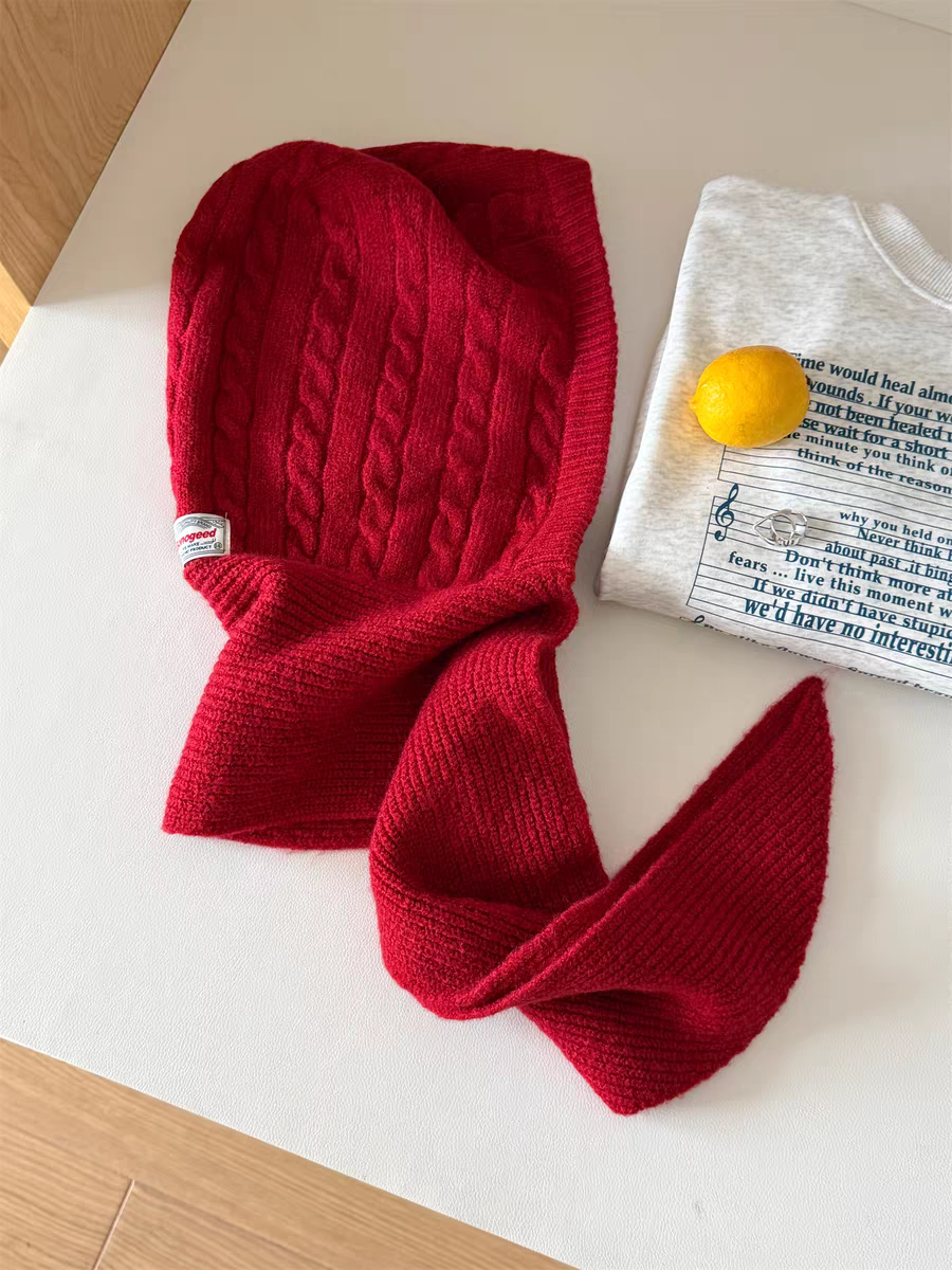 MZ921 CABLE HOODED SCARF