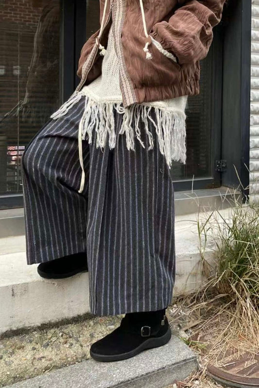 MZ930 SUEDE STRIPED PANTS