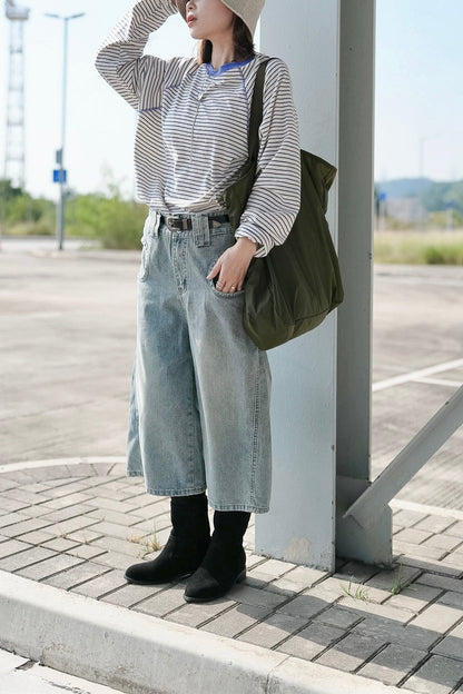 MB058 BAGGY FADED DENIM SHORTS