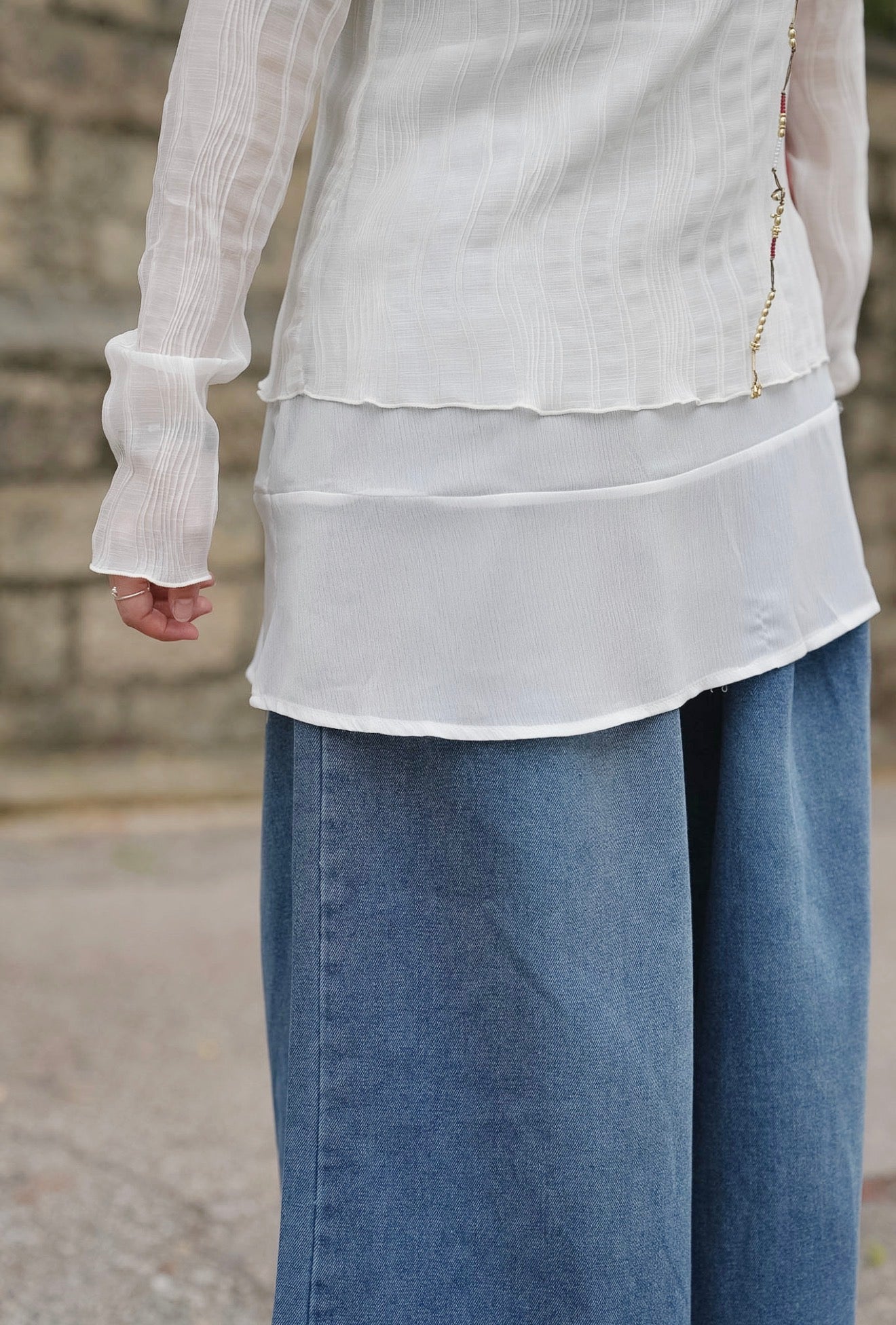 MZ982 SHEER CHIFFON LAYER DRESS