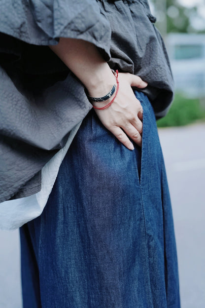 CB120 LAYERED RUFFLE DENIM JEANS