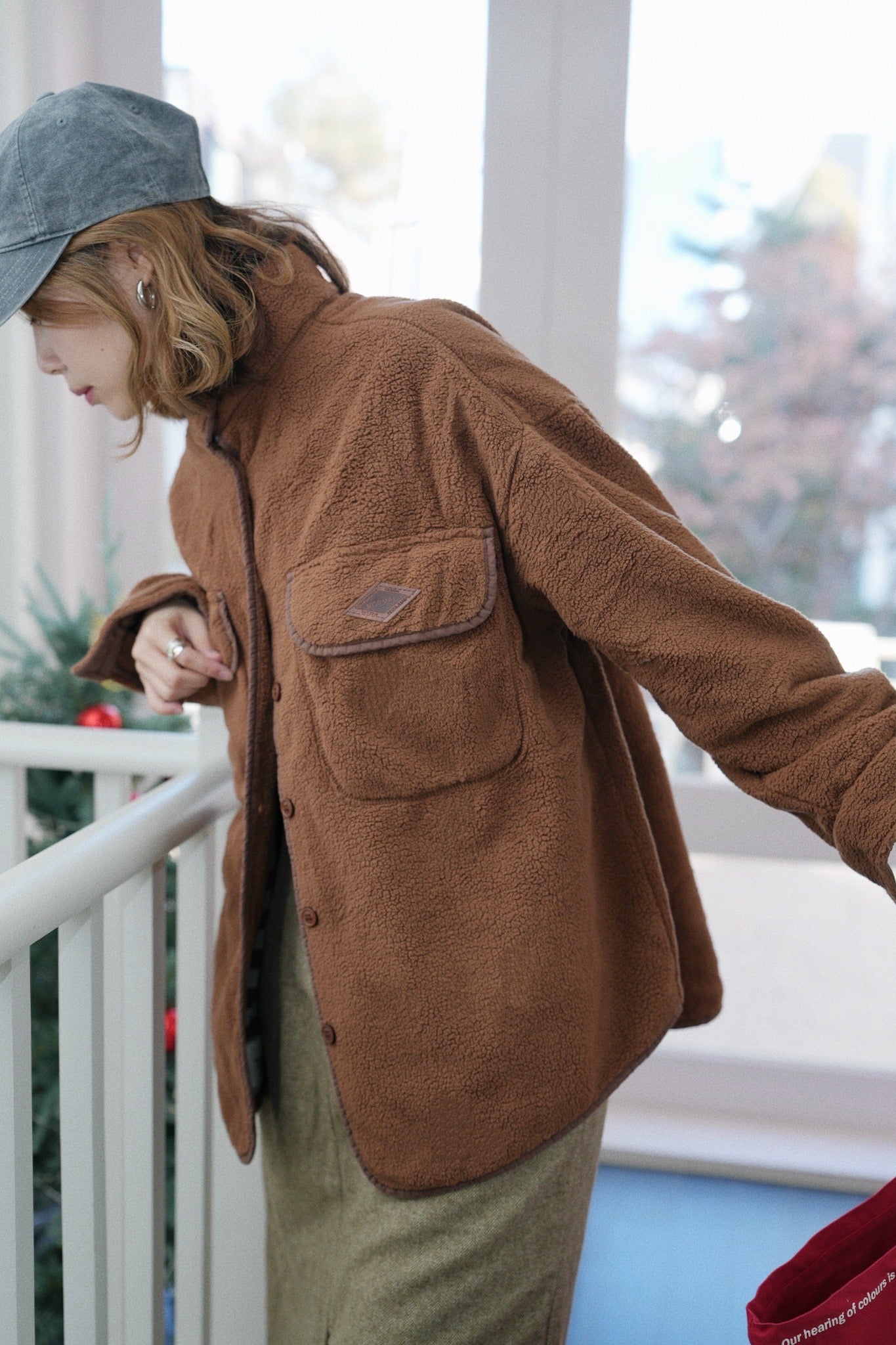 MZ922 OVERSIZED POCKET FLEECE SHIRT