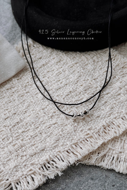 MB029 SILVER 925 LAYERING CHOKER 〔 L'Heure Bleue 〕