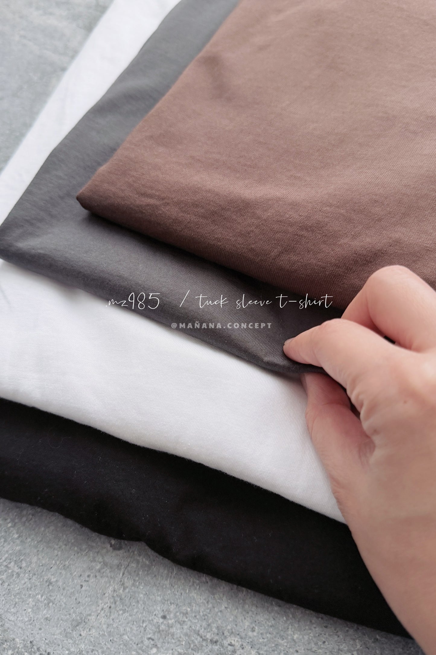 MZ985 TUCK SLEEVE T-SHIRT【2pcs -$20, 4pcs -$50】