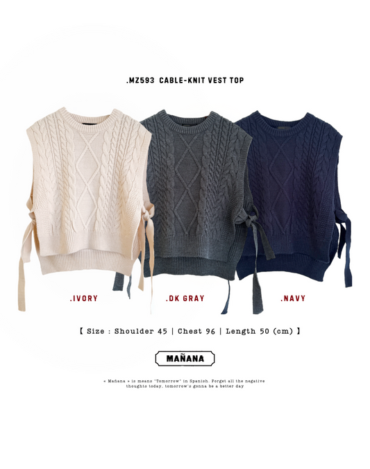 MZ593 CABLE-KNIT VEST TOP