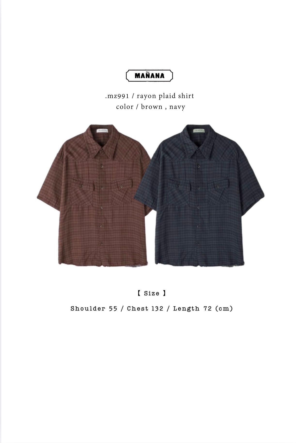 MZ991 RAYON PLAID SHIRT