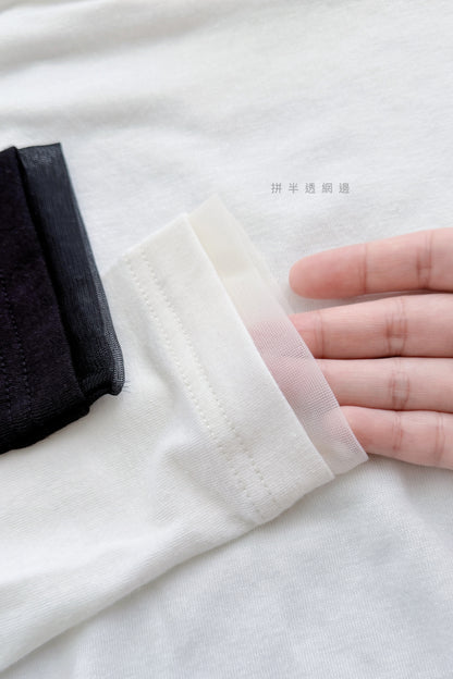 MZ956 MESH HALF NECK BASIC TOP