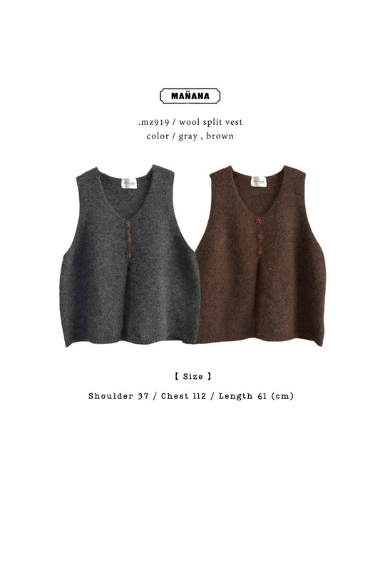 MZ919 WOOL SPLIT VEST TOP