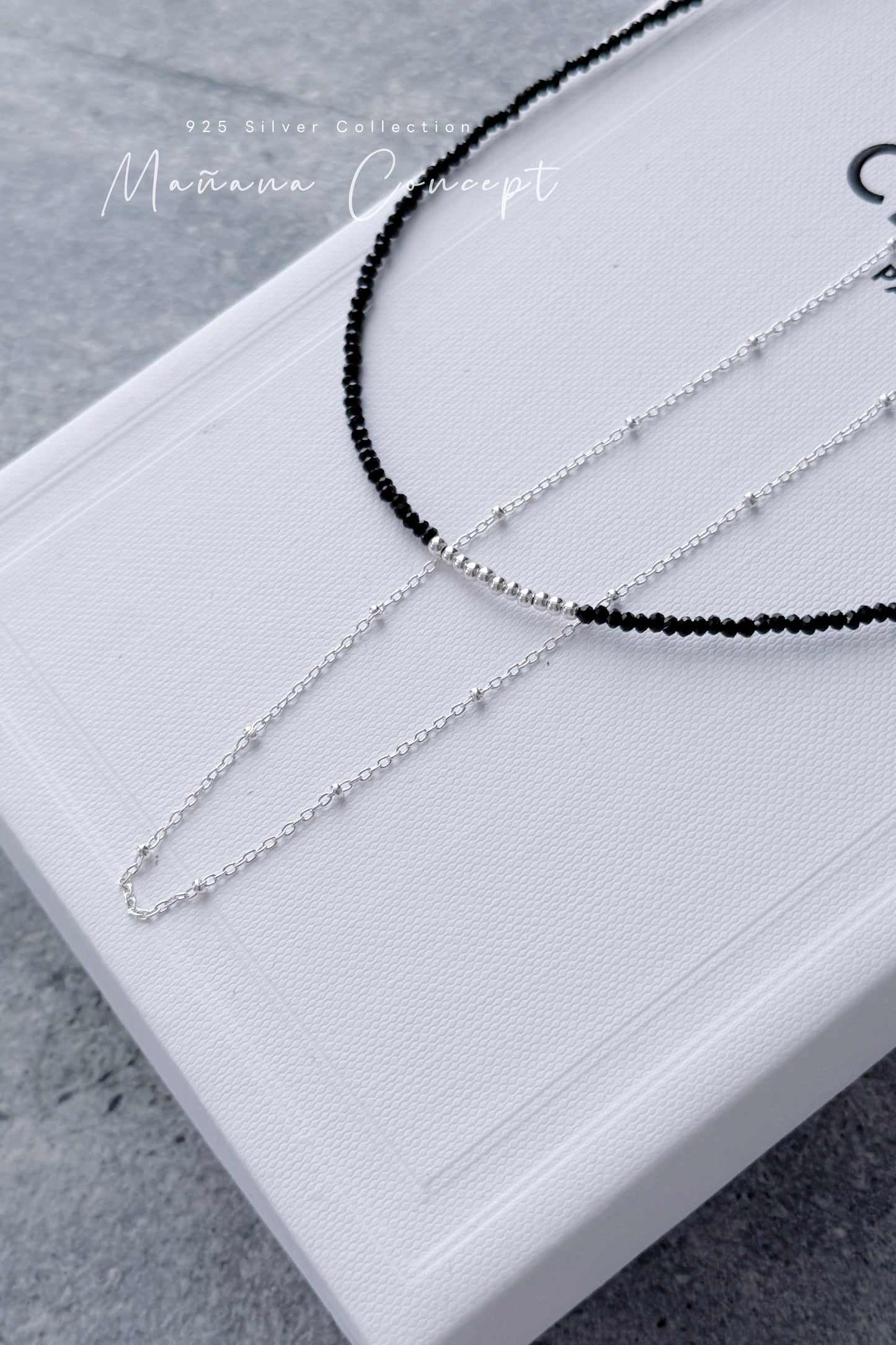 MB028 SILVER 925 LAYERING NECKLACE 〔 L'Heure Bleue 〕