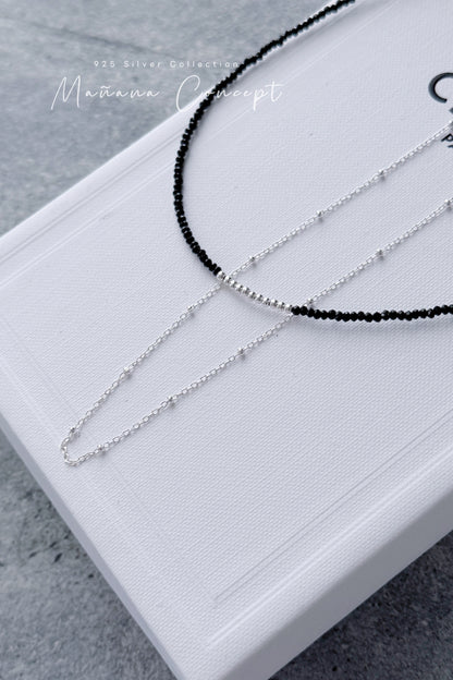 MB028 SILVER 925 LAYERING NECKLACE 〔 L'Heure Bleue 〕