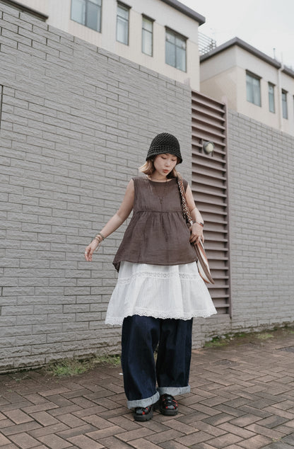 CB137 PLEATED LACE DEESS