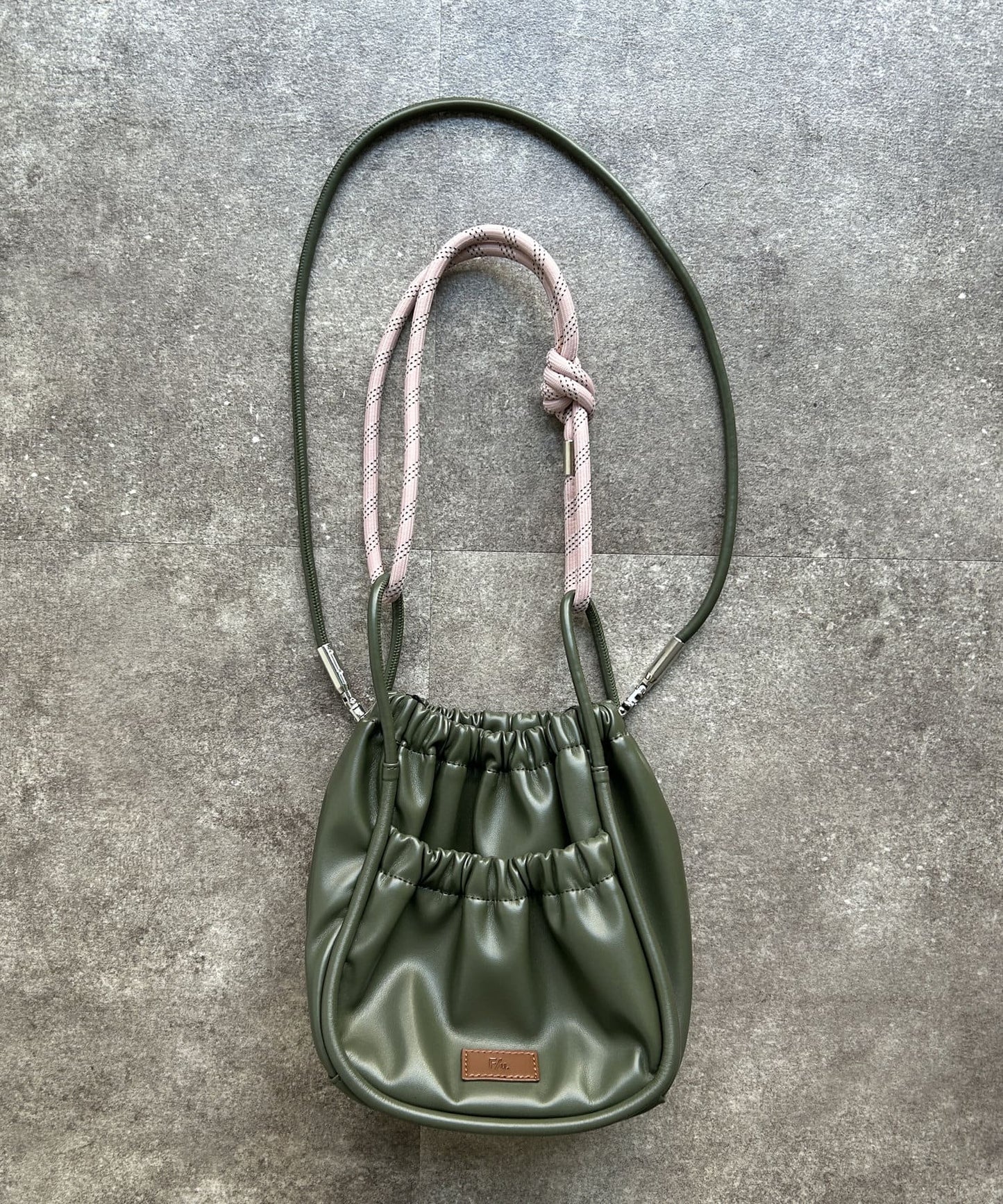 NA491 CPCM PU PARACORD GATHER SHOULDER BAG (Mini)