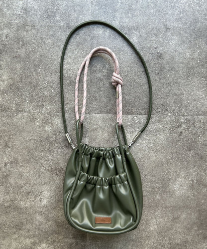 NA491 CPCM PU PARACORD GATHER SHOULDER BAG (Mini)