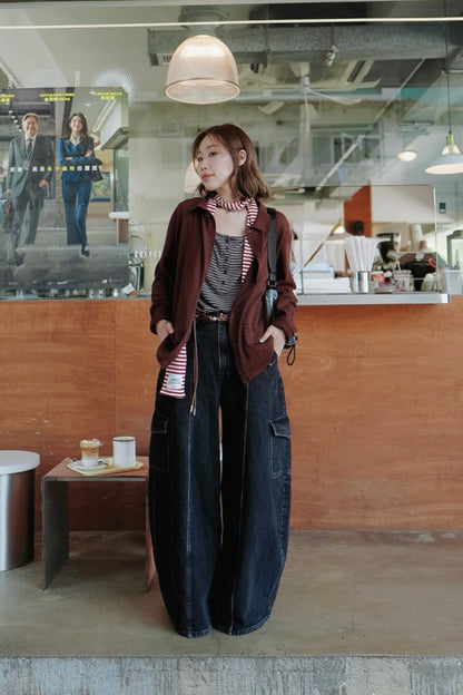 MB063 LOOSE FIT CARGO DENIM JEANS