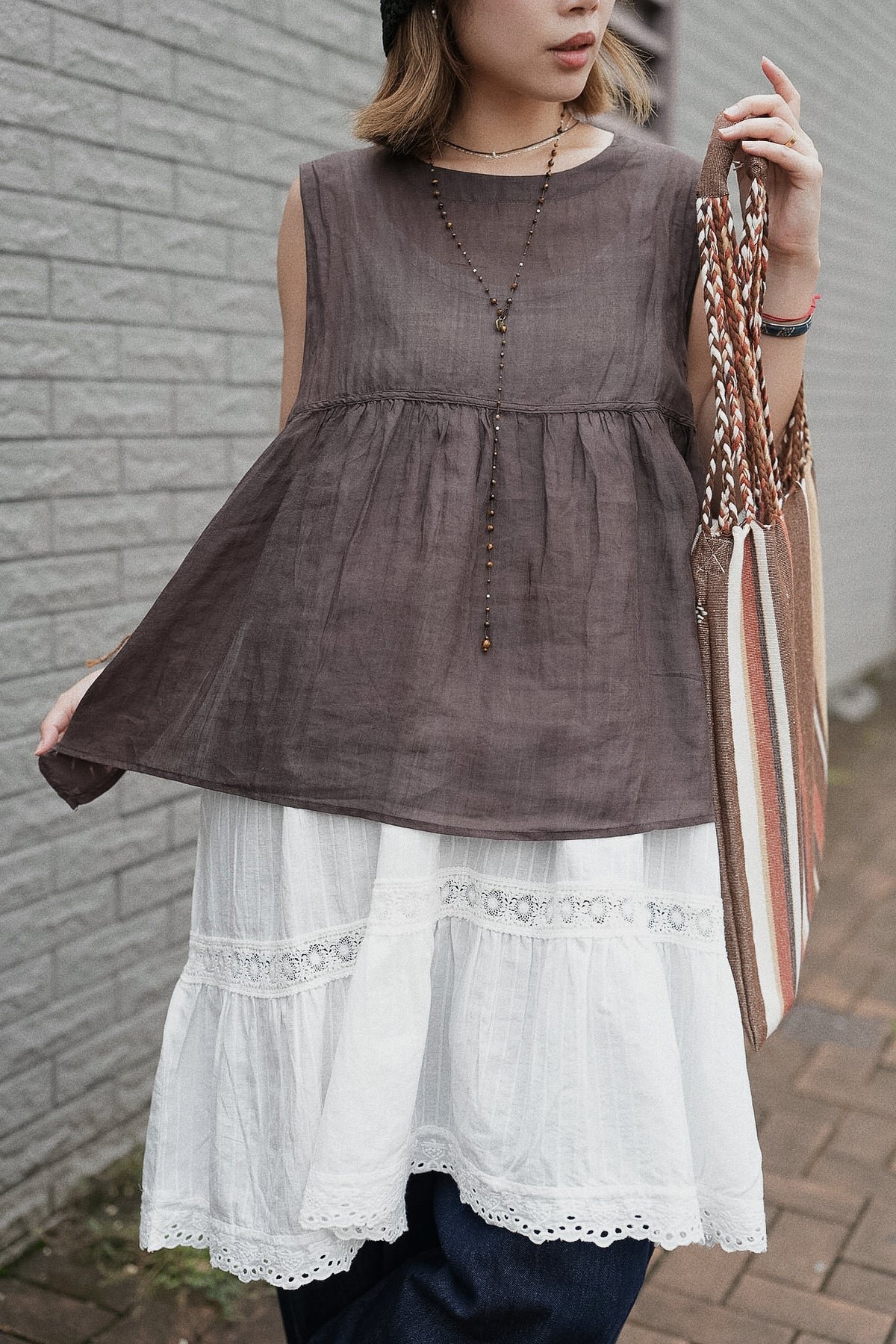 CB145 ROUND NECK SHEER TOP