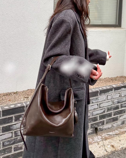 MZ951 ITALIAN HANDMADE LEATHER BOXY HOBO BAG / *9色