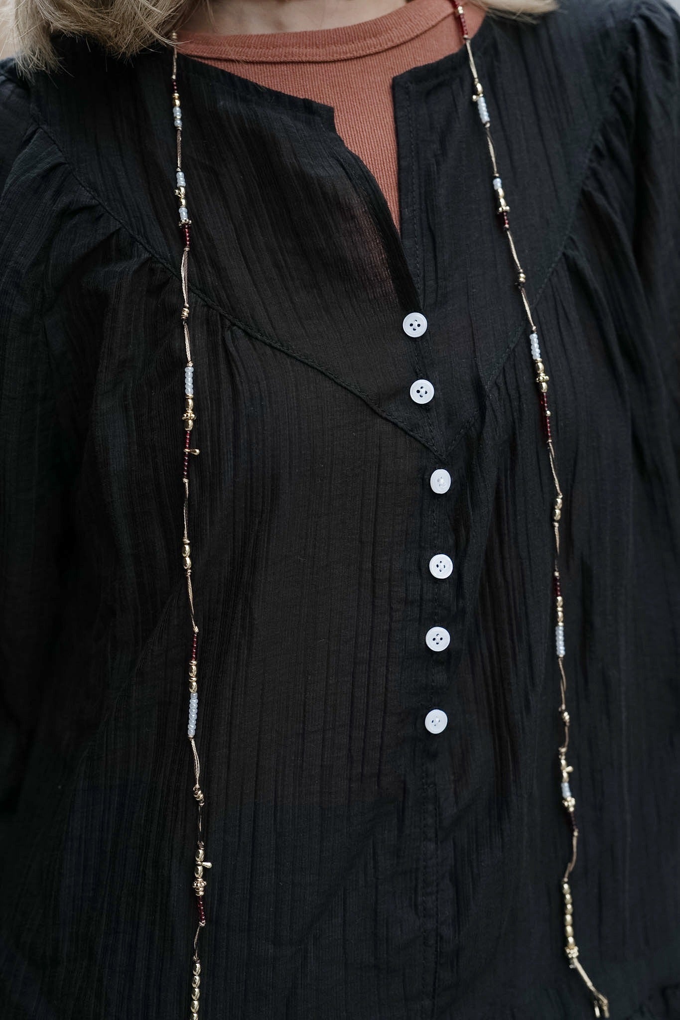 MB001 SHEER CRINKLE BLOUSE