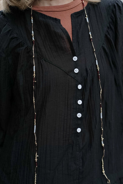 MB001 SHEER CRINKLE BLOUSE