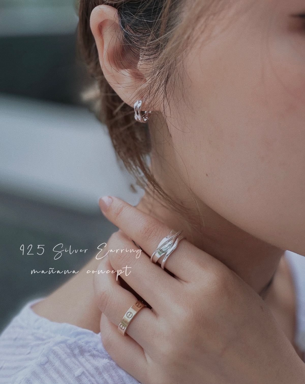MB027 925 SILVER RING - Étreinte 〔 L'Heure Bleue 〕