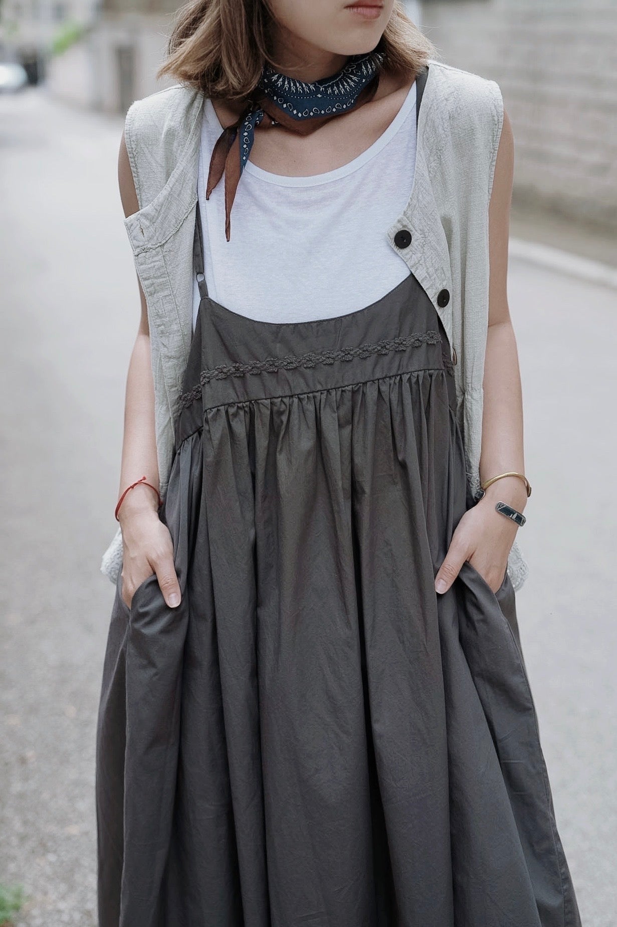 CB133 EMBROIDERED ONE PIECE DRESS