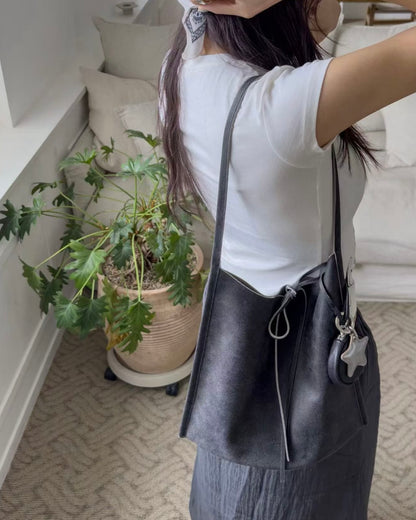MB016 HANDMADE LEATHER FLAT SHOULDER BAG (單肩款）