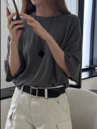 MB021 LINEN LONG TEE【 2件減-$20, 4件減-$50 】