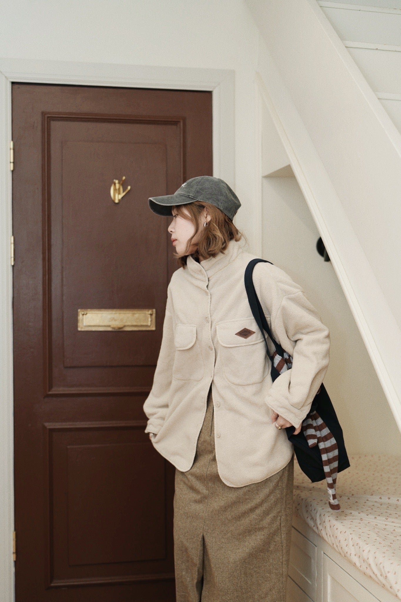 MZ922 OVERSIZED POCKET FLEECE SHIRT