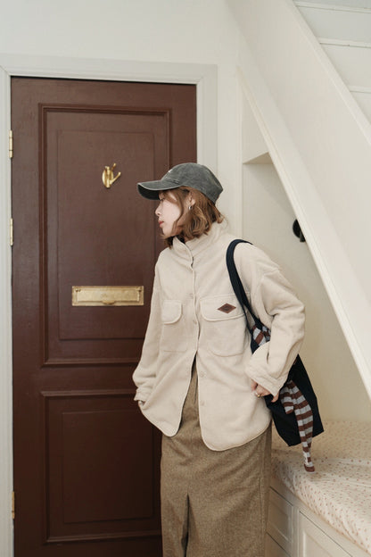 MZ922 OVERSIZED POCKET FLEECE SHIRT